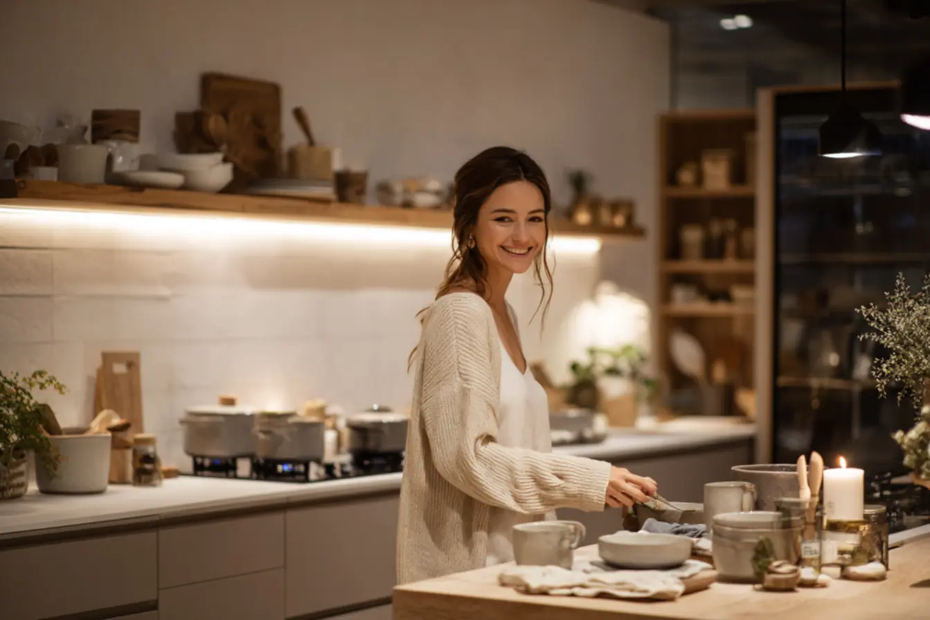 Cozinha organizada com armários Madesa otimizando espaço e rotina diária