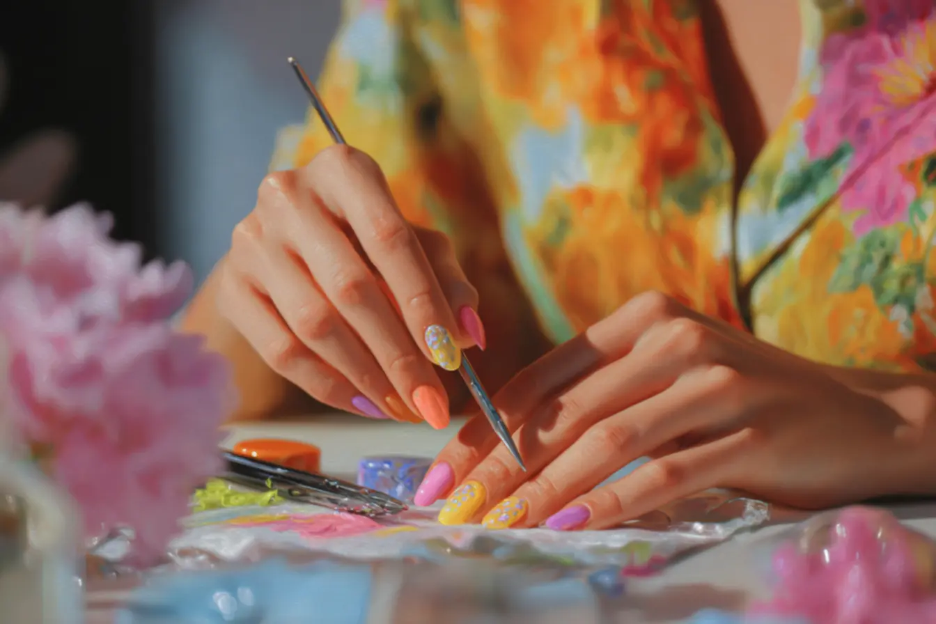 aplicação de unhas em gel com brilho intenso e acabamento polido