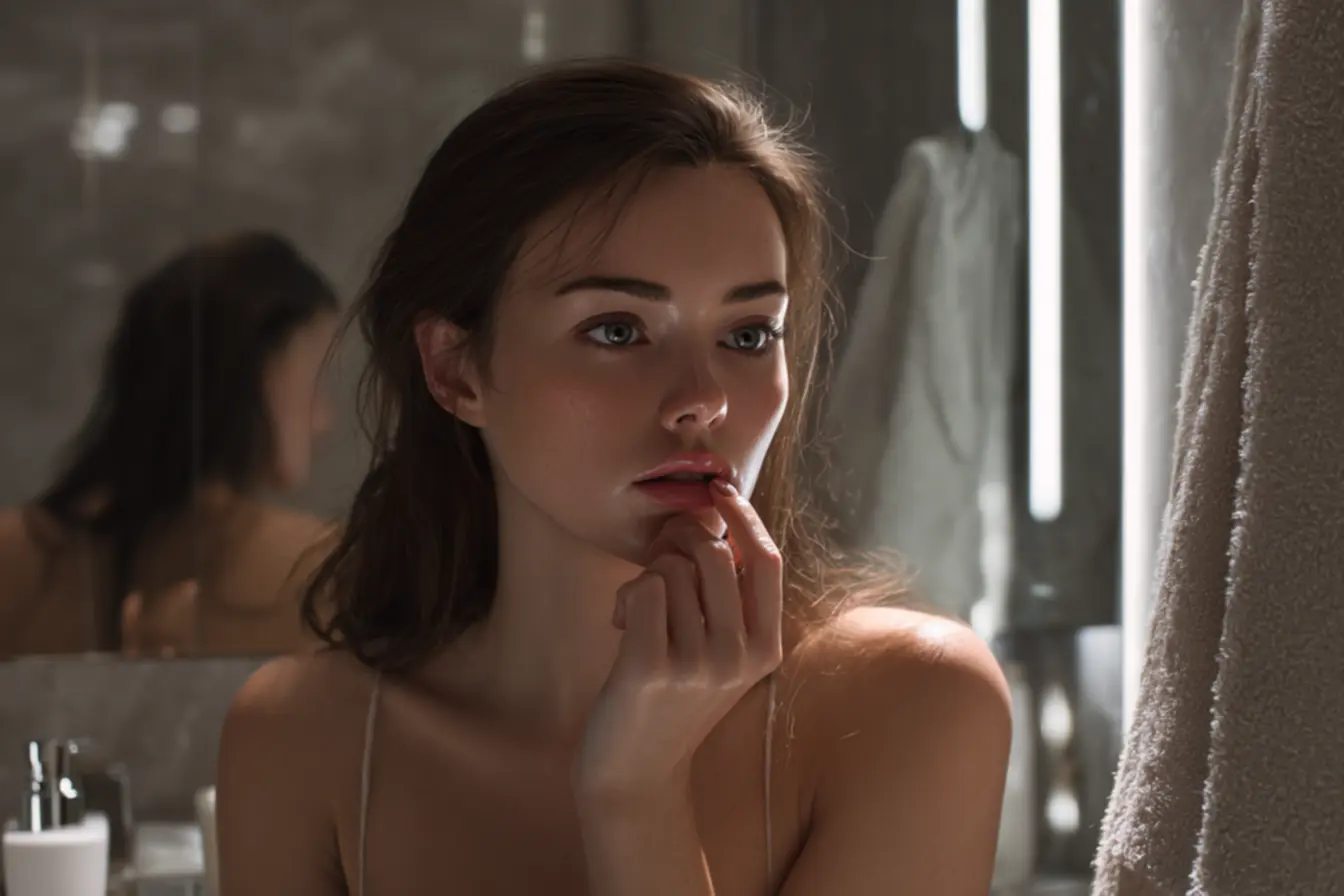 Close-up de unhas amareladas mostrando sinais de saúde